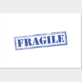 Fragile  Signage in Blue Posters and Art